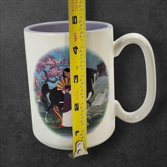 Vintage Disney Mulan Ceramic Mug 1990s Made in USA Princess Collectible Purple - Picture 7 of 7
